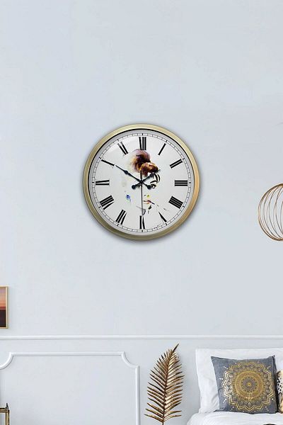 Kasva Concept Gift 40 cm Antique Metal Women's Wall Clock