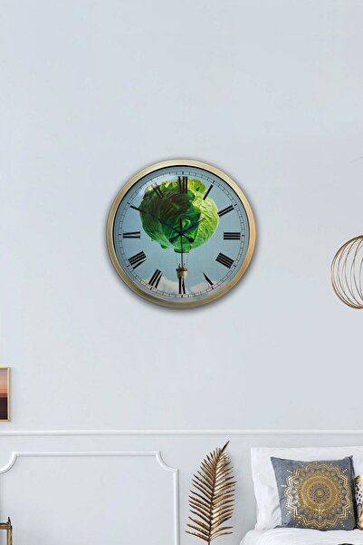 Kasva Concept هدية ساعة حائط مطبخ معدنية عتيقة مقاس 40 سم