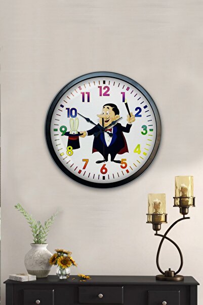 Kasva Concept ساعة حائط على شكل زهرة معدنية سوداء مقاس 40 سم