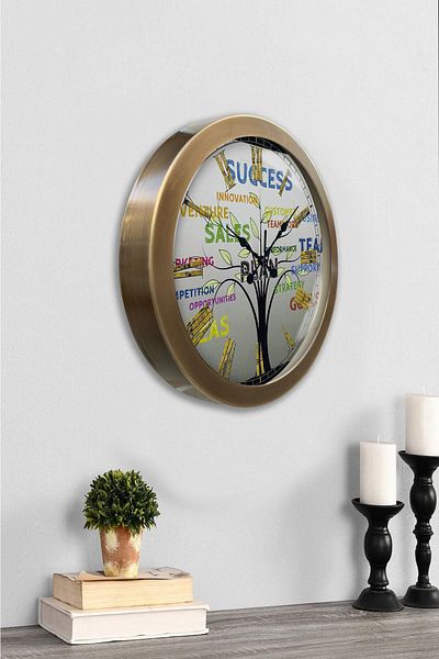 Kasva Concept Gift 36 cm Antique Metal Success Wall Clock