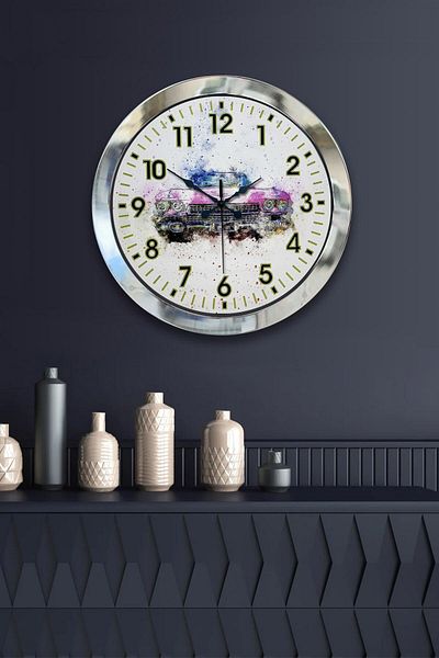 Kasva Concept Gift 36 cm Chrome Metal Nostalgia Wall Clock