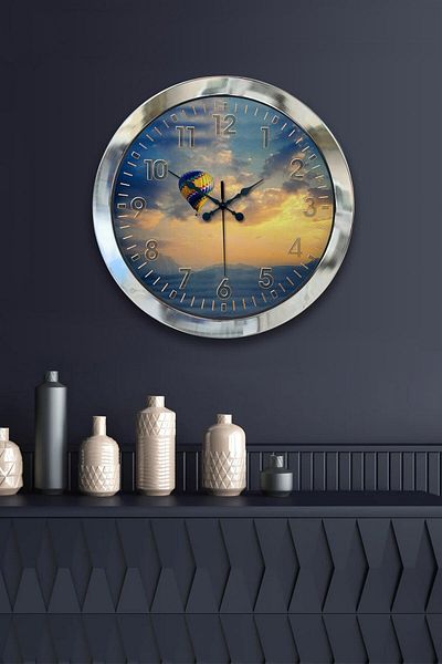 Kasva Concept Gift 36 cm Chrome Metal Balloon Wall Clock