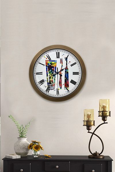 Kasva Concept 36 cm Antique Metal Toothbrush Wall Clock