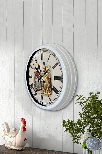 Kasva Concept Gift 40 cm White Metal Nostalgia Wall Clock