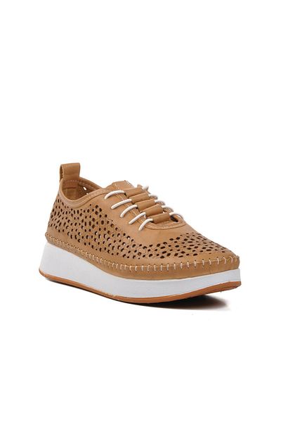 AYAKMOD 24077-L Beige Women's Casual Shoes - Genuine Leather