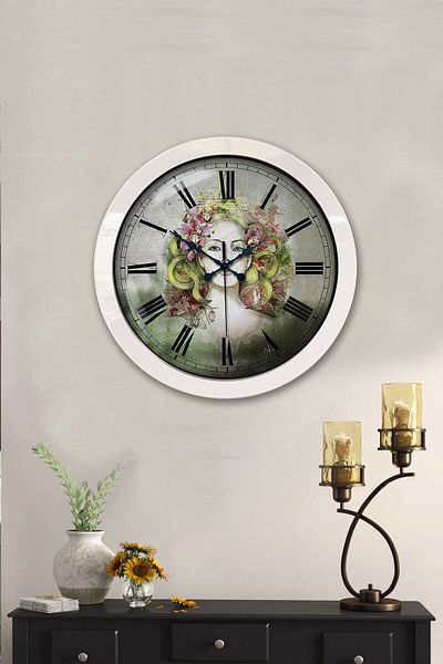 Kasva Concept Gift 36 cm White Metal Decorative Wall Clock