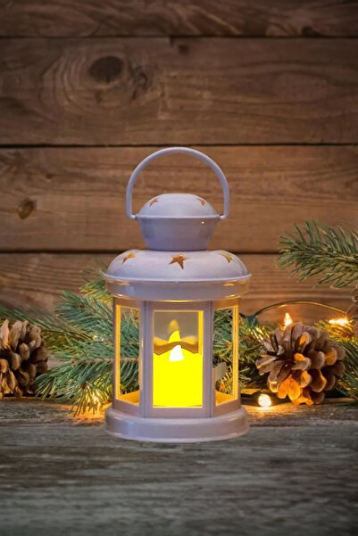 AfterTimes Kamp İçin Dekoratif Mum Şeklinde Gece Lambası Şarjlı Masa Üzeri La...