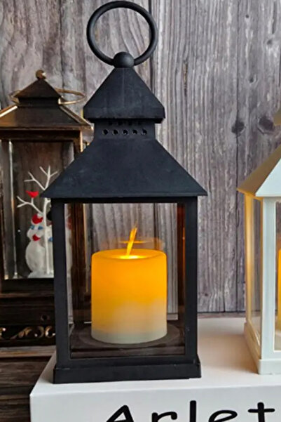 AfterTimes Küçük Mum Tasarımlı Hazne İçerisinde Led Lamba Kamp Işığı Atmosfer...