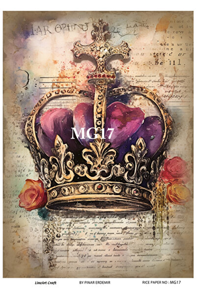 Baykuşca ديكوباج نحاسي موديل MG17 - نمط التاج الملكي الأرجواني، 30*42 سم