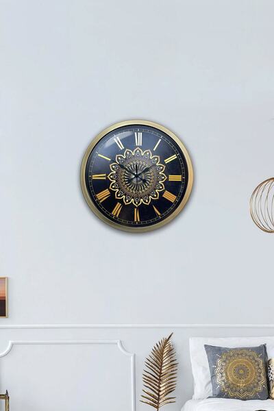 Kasva Concept هدية ساعة حائط معدنية مزخرفة مقاس 40 سم