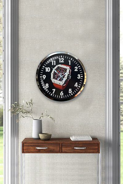 Kasva Concept Gift 40 cm Chrome Metal Style Wall Clock