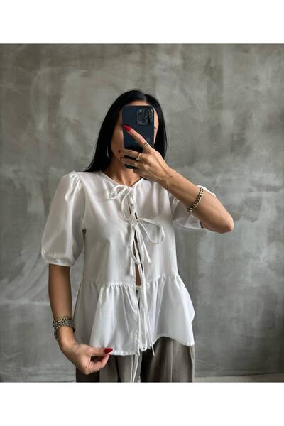 bymaestro woman Kadın  Bağlama Detaylı Gömlek