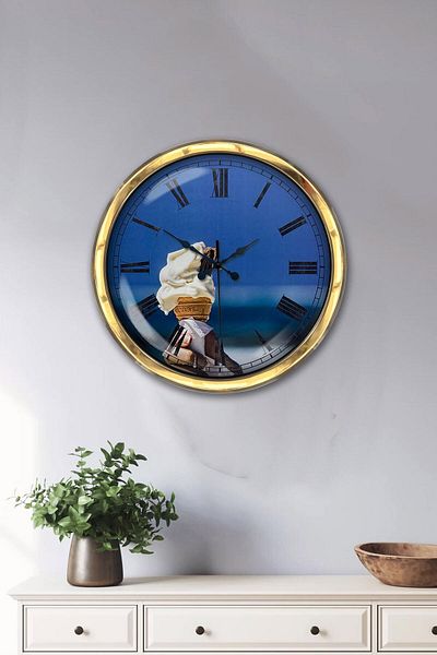 Kasva Concept Gift 40 cm Gold Metal Ice Cream Wall Clock