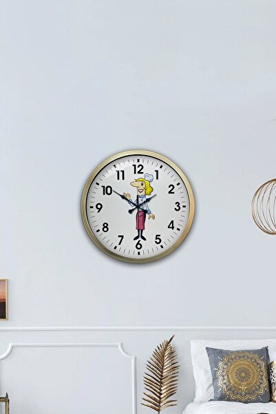 Kasva Concept هدية ساعة حائط مطبخ معدنية عتيقة مقاس 40 سم