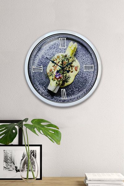 Kasva Concept Gift 40 cm White Metal Kitchen Wall Clock