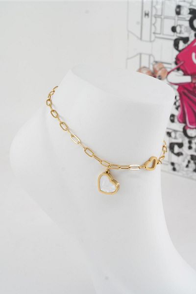 By Zeyna Aksesuar Women's 316 L Tarnishproof Anti Allergenic Steel Anklet Zy0005