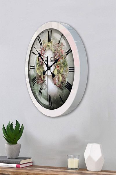 Kasva Concept Gift 36 cm White Metal Decorative Wall Clock