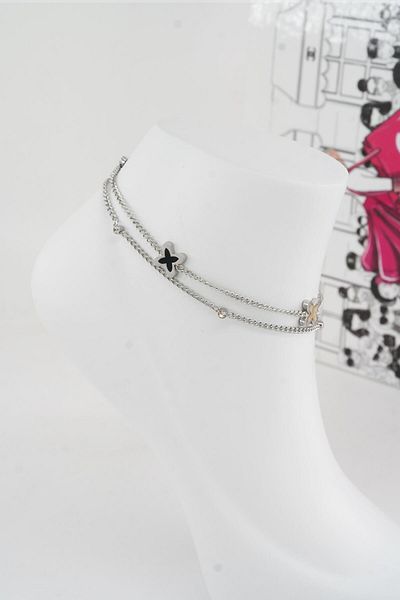 By Zeyna Aksesuar Women's 316 L Tarnish Anti Allergenic Steel Anklet Zy00022