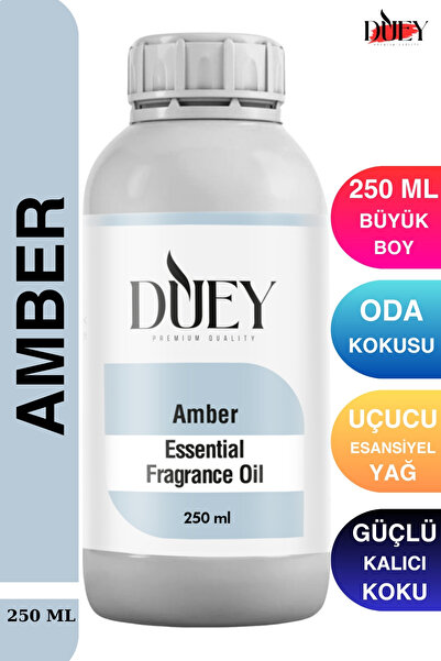 DUEY Amber Uçucu Yağ 250 Ml Mum Esansı, Oda Kokusu, Hava Nemlendiricisi, Çama...