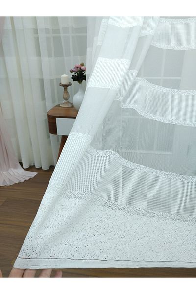 Esse Home Brilliant Tulle Curtain Transverse Striped, 600X260, Tight Pleat, 1/3