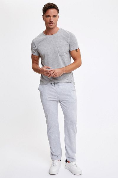 DeFacto Παντελόνι από ύφασμα Slim Fit Flat Leg Slim Sweatshirt