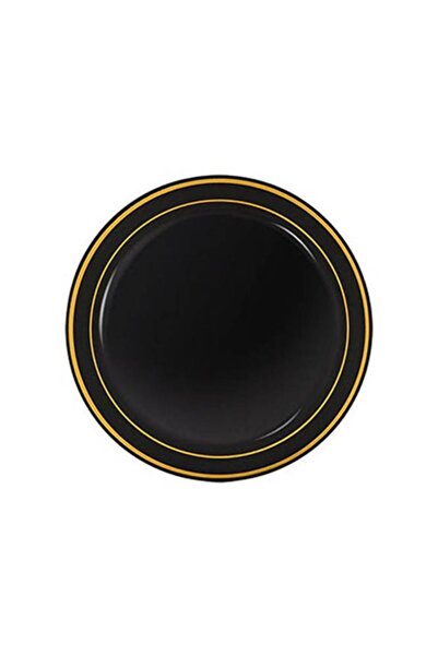 Roll-Up Lüks Plastik Tabak Altın Yaldızlı Siyah 19cm 6lı