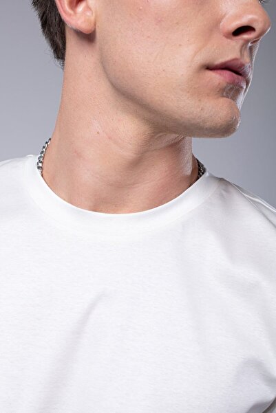 IAMNOTBASIC Erkek Beyaz Uzun Kollu Merserize İvan Tişört