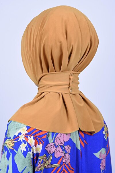 Nowa Scarf Snap Fastened Scarf Mustard Yellow Matching Pool and Sea Ready Shawl