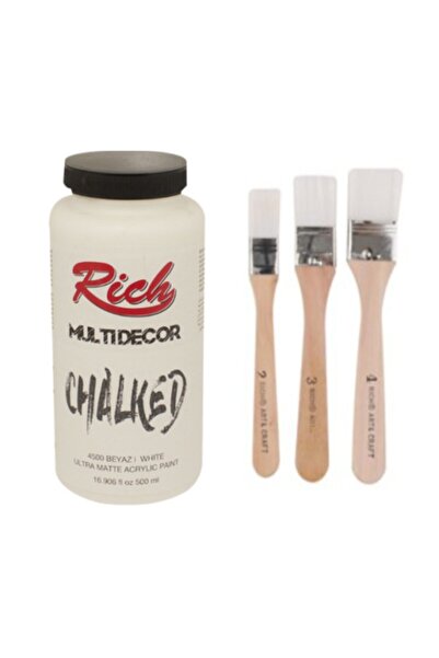 Rich Multi Decor Chalked 500 Cc Beyaz 3'lü Zemin Fırça
