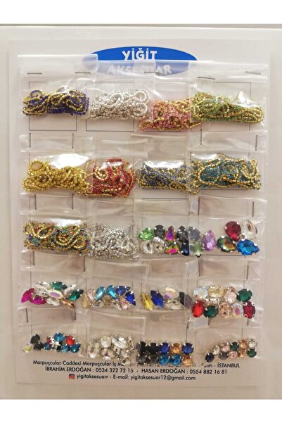 yiğit aksesuar Kristal Şerit Ve Kasalı Dikme Cam Taş