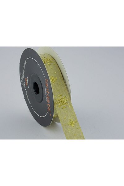 FANTASTIC KURDELE Χρυσή υφαντή κορδέλα Snowflake Glitter 16480