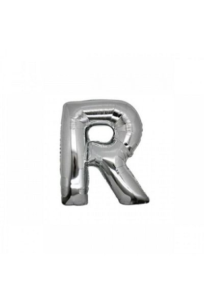 Deniz Party Store Silver Gray Foil Balloon Letter R 40 " Inch 100 cm