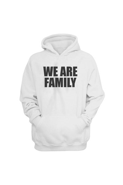 usateamfans Λευκό ανδρικό φούτερ με κουκούλα 'We Are Family'