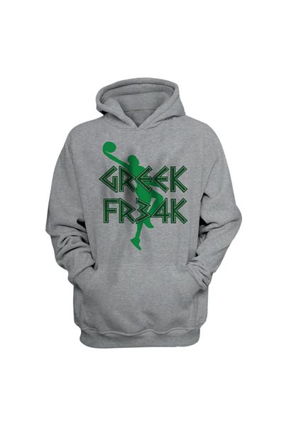 usateamfans Мъжки сив суичър с качулка Milwaukee Greek Freak