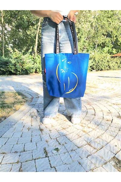 Serkan Çanta Bez Çanta Atölyesi Geantă din pânză imprimată, potrivită pentru plajă și cumpărături pentru utilizare zilnică