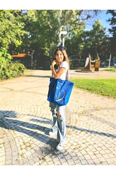 Serkan Çanta Bez Çanta Atölyesi Geantă din pânză imprimată, potrivită pentru plajă și cumpărături pentru utilizare zilnică