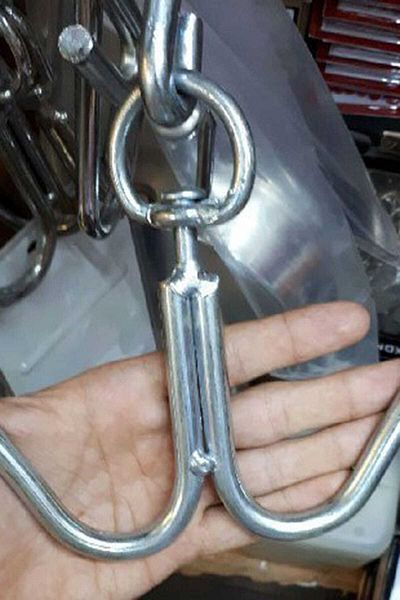 Sürbisa Butcher Meat Hanging Hook Chrome Covered Double Hook 8 mm Thick