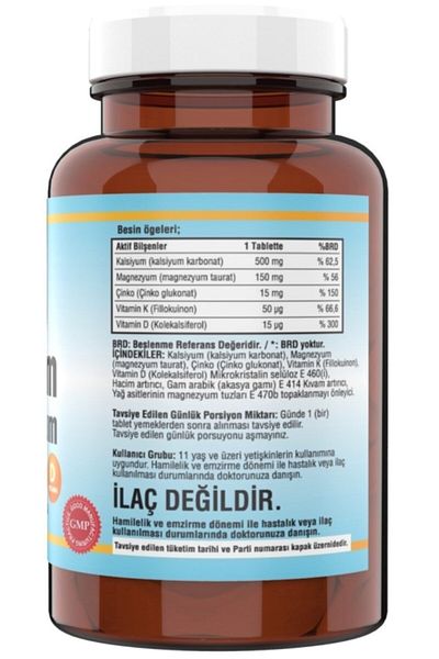NCS ® Calcium Magnesium Zinc D&k Calcium 3 X 120 Tablets