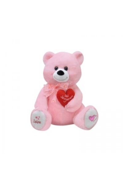Selay Oyuncak Pink 50 cm Cute Plush Teddy Bear with Heart