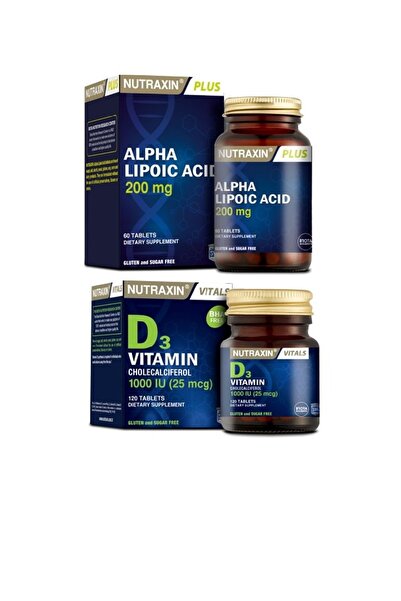 Nutraxin Vitals D3 Vitamini 1000 Iu 120 Tablet + Alfa Lipoik Asit 200 mg 60 T...