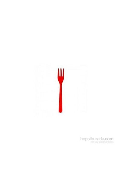 Roll-Up Red Plastic Fork - Kullanatmarket 25 Pieces