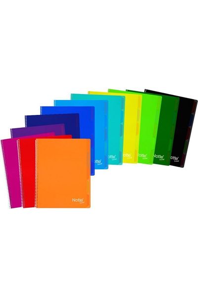 Notte Trend Plastic Cover A4 80 Sheets Line Spiral Notebook