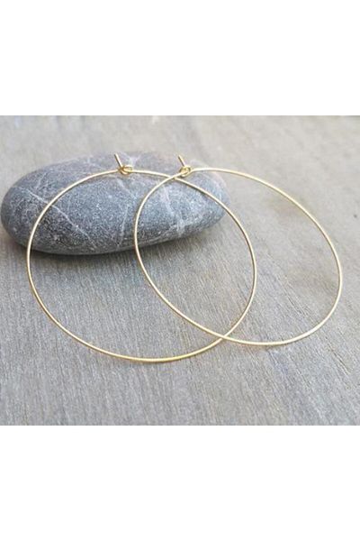 Mathilda Aksesuar Gold Colored Large Hoop Earrings