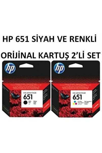 HP 651 Siyah Ve Renkli Orjinal Kartuş Ücretsiz Kartuş