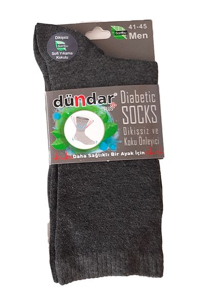 Dündar Men's Smoked Bamboo Diabetes Socks 6 Pieces