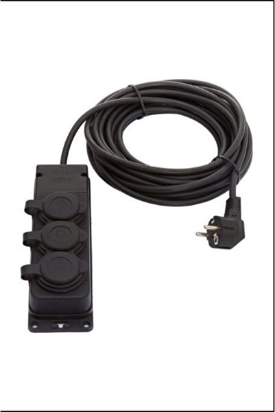 Bylion Seyyar Uzatma Kablosu 3'lü Grup Priz 3x2,5 Mm 20 Metre Siyah Renk