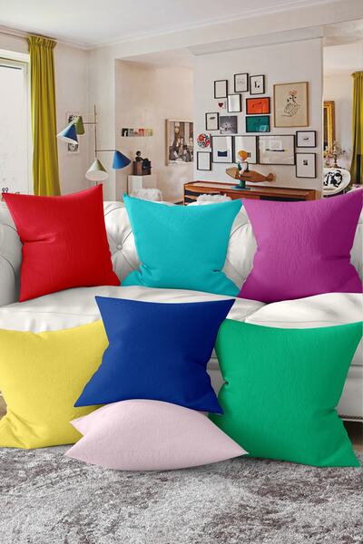 Realhomes Çift Taraflı Özel Tasarım 7'li Kırlent Kılıfı Seti