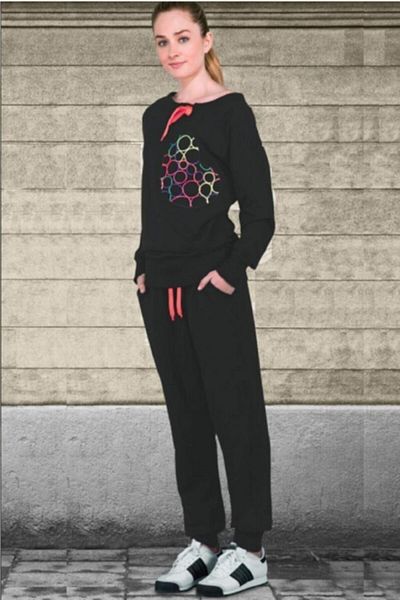 Doreanse Women's Black Long Sleeve Tracksuit Set