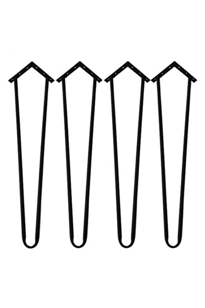 Grande Home 4 Lü Set Ahşap ve Kütük Sehpa Metal Firkete Ayak 44 cm - Masa Aya...