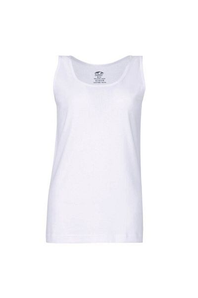 Şahin Tricou alb cu bretele late din bumbac pentru femei